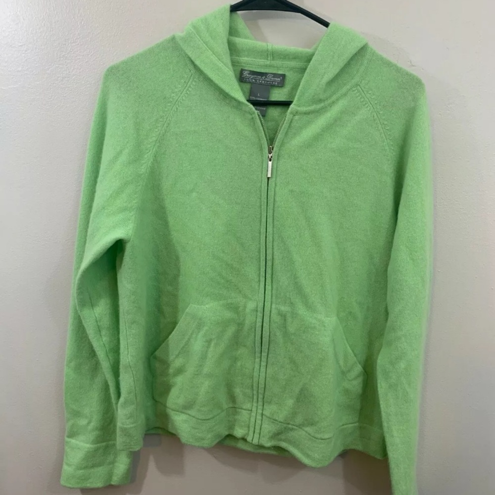 Grayson & Dunn Large Green 100% Cashmere Hooded